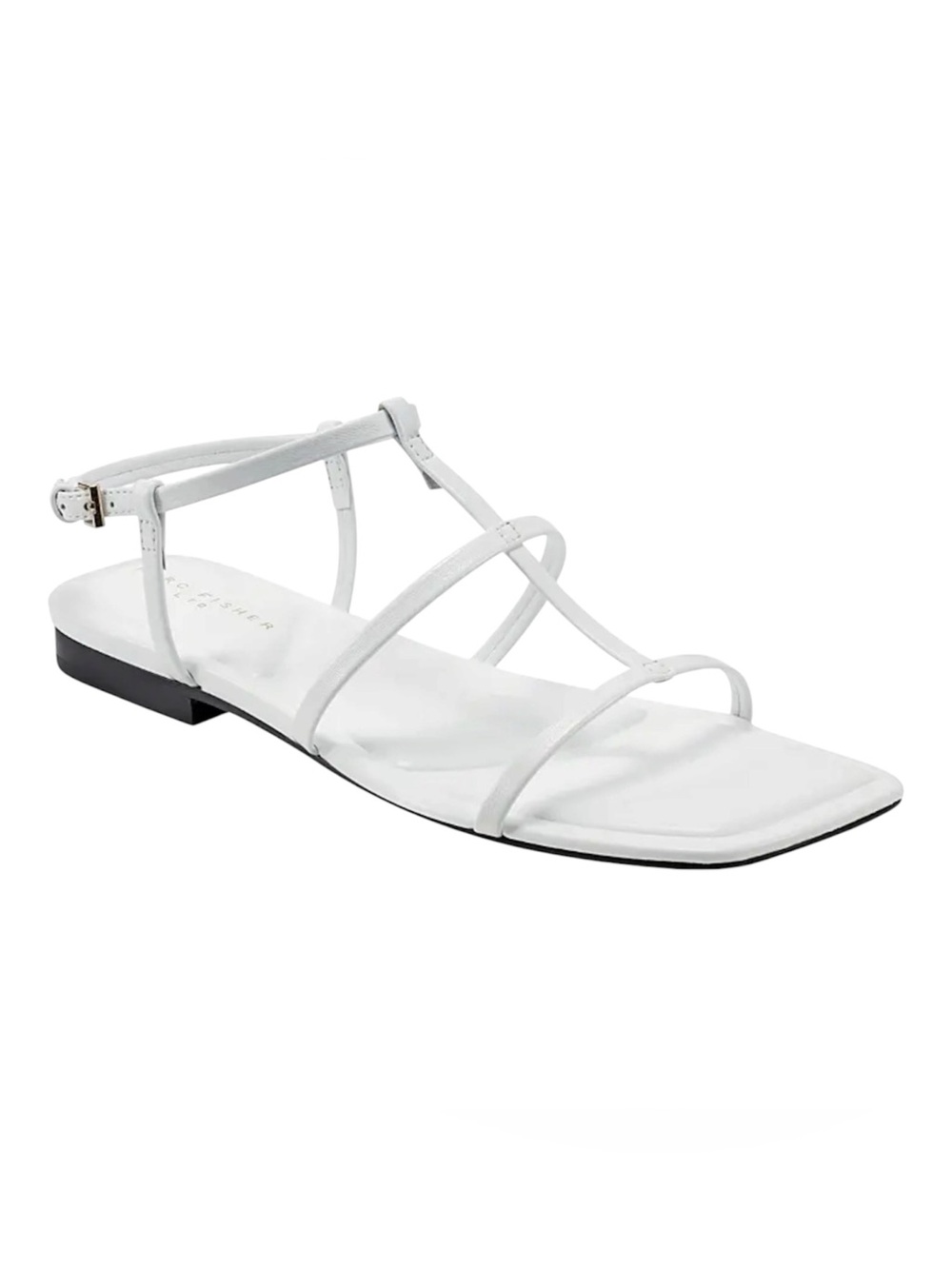 NEW Marc Fisher LTD Marris white flat sandals size 8